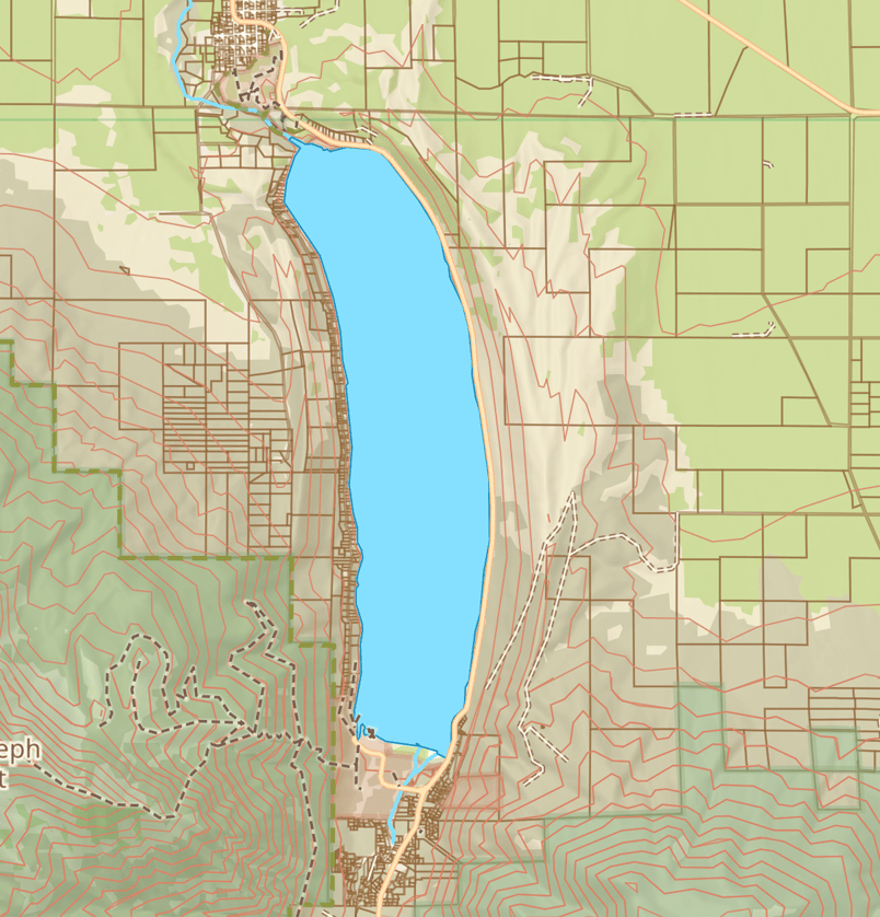 Public land boundaries colored by manager.